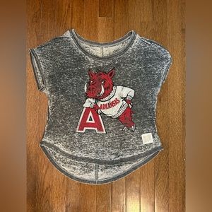 Arkansas Razorback retro brand crop shirt